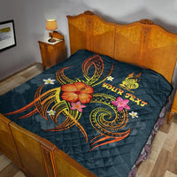 New Caledonia Polynesian Personalised Premium Quilt - Legend of New Caledonia (Blue) - Polynesian Pride