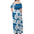 (Custom Personalised) Hawaii Off Shoulder Long Dress Blue Simple Tropical Flowers LT13 - Polynesian Pride