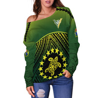 The Kuki's Off Shoulder Sweater Cook Islands Rugby LT13 - Polynesian Pride