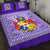 (Custom Personalised) Tonga Pattern Quilt Bed Set Coat of Arms - Purple and White LT4 - Polynesian Pride