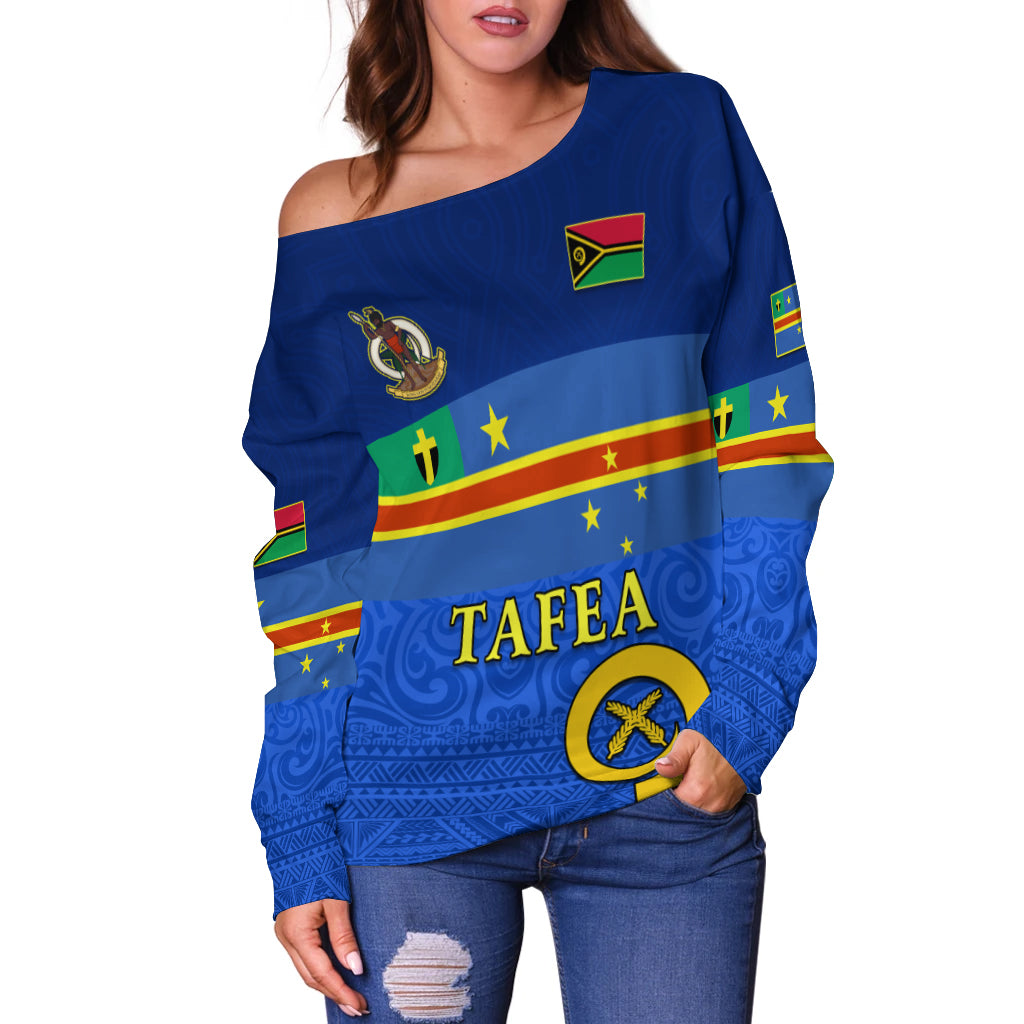 (Custom Personalised) Tafea Province Off Shoulder Sweater Vanuatu Proud LT13 - Polynesian Pride