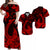 Hawaii Matching Polynesian Tribal Red Fish Hook Dress and Hawaiian Shirt LT13 Red - Polynesian Pride