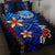 Federated States of Micronesia Quilt Bed Set - Vintage Tribal Mountain Blue - Polynesian Pride