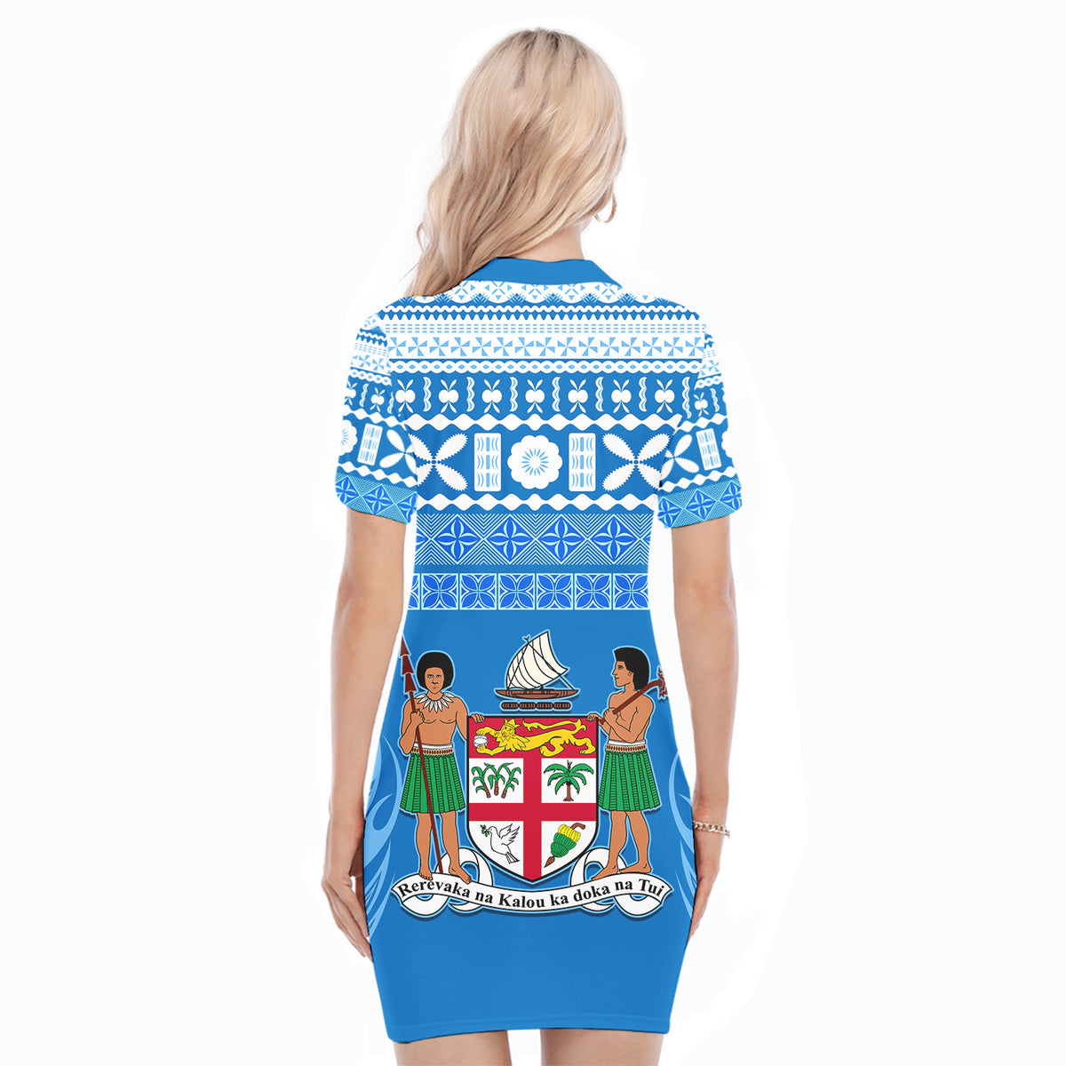 Bula Fiji Polo Dress Tapa Pattern LT13 - Polynesian Pride
