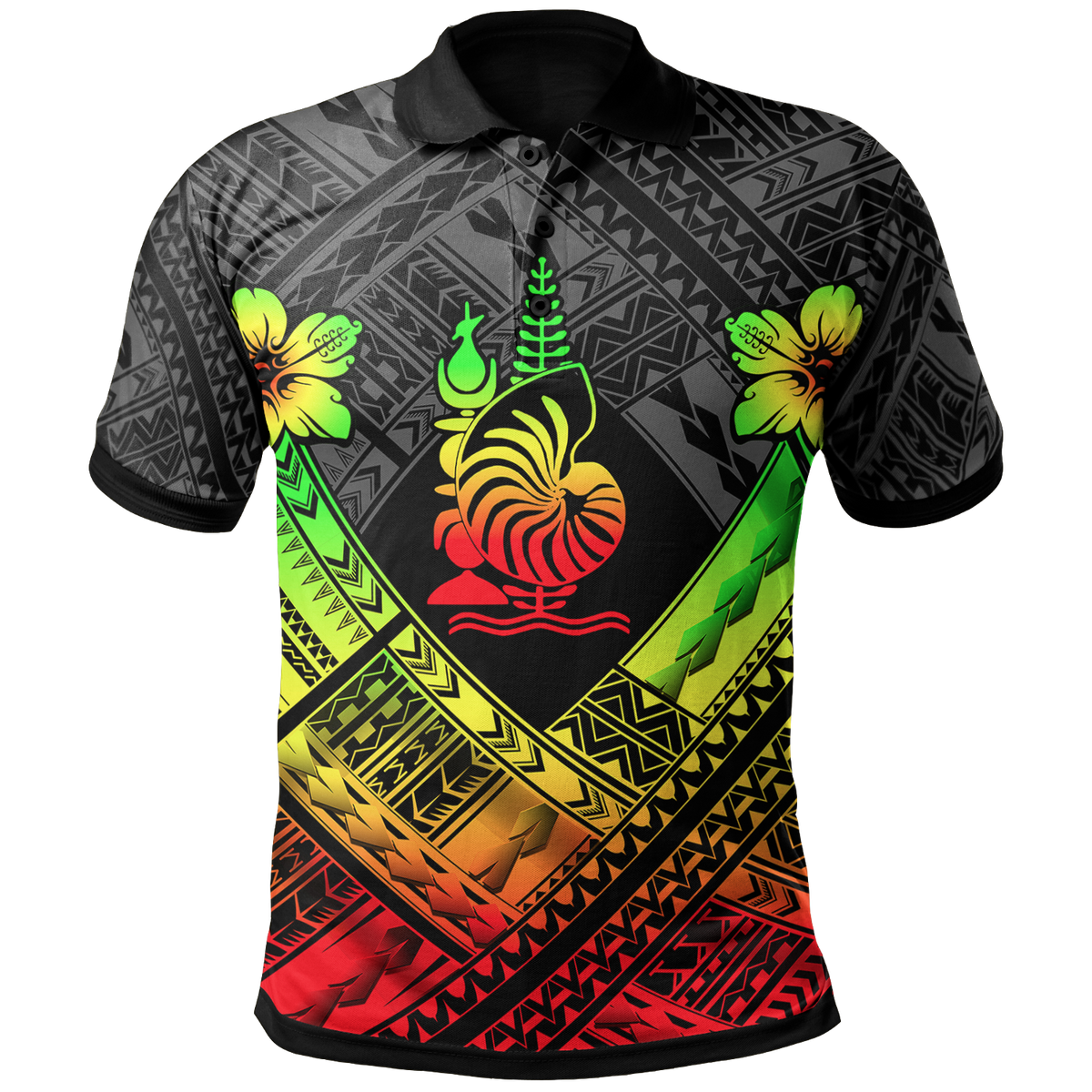 New Caledonia Polynesian Polo Shirt Polynesian Reggae Seal Camisole Hibiscus Style Unisex Reggae - Polynesian Pride