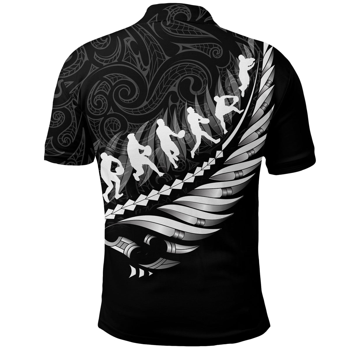Aotearoa New Zealand Polo Shirt Maori Fern Rugby - Polynesian Pride