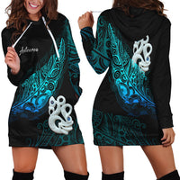 Aotearoa Hoodie Dress Fern Mix Manaia Matau LT13 - Polynesian Pride