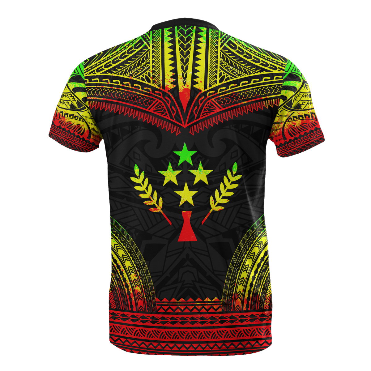 Kosrae All Over Custom T Shirt Kosrae Flag Polynesian Tattoo Reggae - Polynesian Pride