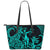 Polynesian Hawaii Leather Tote Bag - Hula Girl Neon Blue Blue - Polynesian Pride