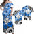 Hawaii Matching Dress and Hawaiian Shirt Polynesian and Blue Hibiscus LT13 Blue - Polynesian Pride