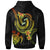 Polynesian Custom Zip up Hoodie Reggae Plumeria Flowers with Polynesian Patterns - Polynesian Pride