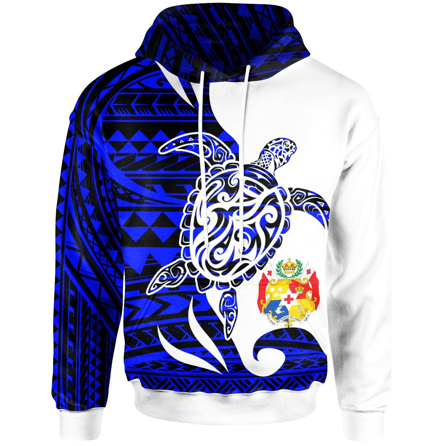 Tonga Custom Hoodie Mega Turtle Unisex Blue - Polynesian Pride