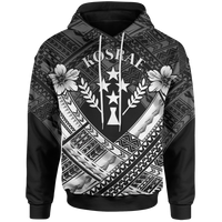 Kosrae Polynesian Custom Hoodie Kosrae White Camisole Hibiscus Style Unisex White - Polynesian Pride