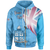 Fiji Custom Zip up Hoodie Fiji Flag Unisex Blue - Polynesian Pride