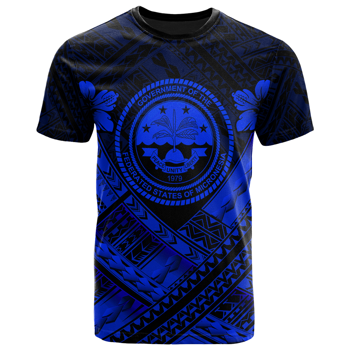 Federated States of Micronesia Polynesian T Shirt Federated States of Micronesia Blue Seal Camisole Hibiscus Style Unisex Black - Polynesian Pride