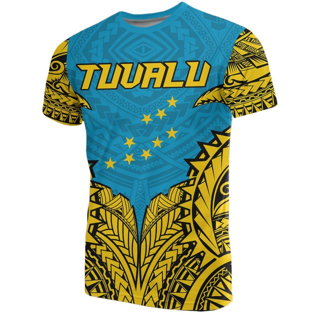 Tuvalu T Shirt Tuvaluan Flag Polynesian Tattoo Unisex Blue - Polynesian Pride