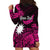 (Custom Personalised) Nauru Polynesian Hibiscus Naoero Pink Hoodie Dress LT14 - Polynesian Pride