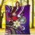 American Samoa Premium Blanket - Tribal Flower With Special Turtles Purple Color - Polynesian Pride