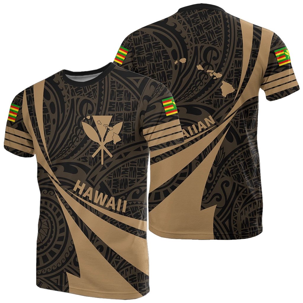 Kanaka Polynesian T Shirt Gold Doma Style Unisex Gold - Polynesian Pride