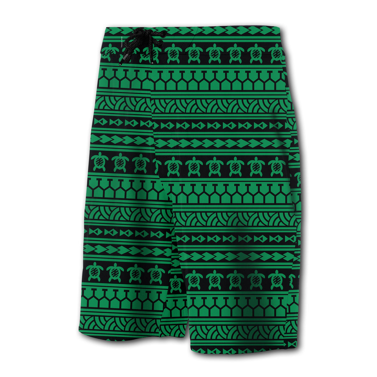 Hawaii Polynesian Tattoo Tribal Board Shorts Green - Polynesian Pride