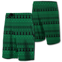 Hawaii Polynesian Tattoo Tribal Board Shorts Green Men Green - Polynesian Pride