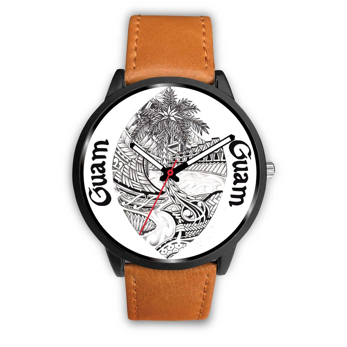 Guam Watch - Guam Polynesian Brown Leather - Polynesian Pride