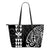 Kanaka Hawaii Map White Tribal Small Leather Tote White - Polynesian Pride