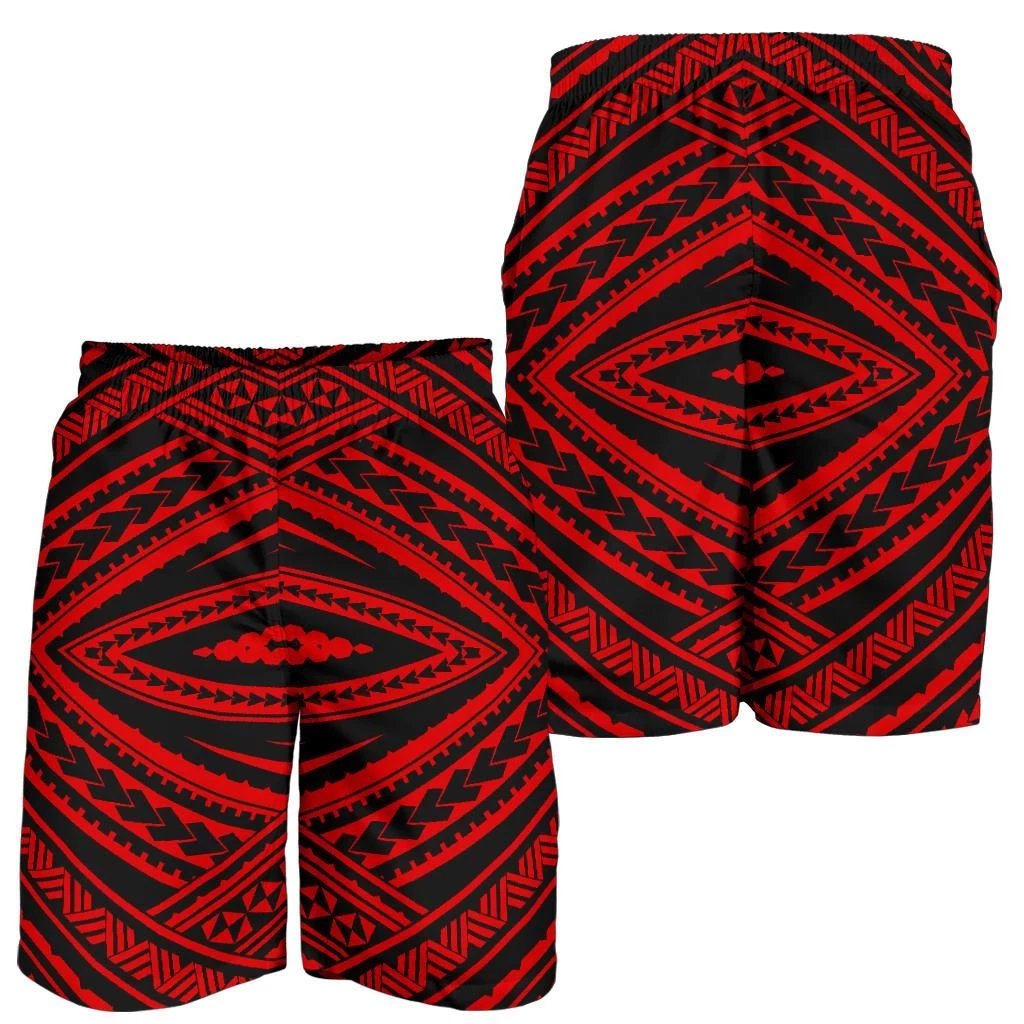 Polynesian Tatau Red Men's Short Men's Shorts Red - Polynesian Pride