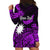 (Custom Personalised) Nauru Polynesian Hibiscus Naoero Purple Hoodie Dress LT14 - Polynesian Pride