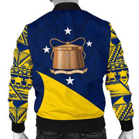 Tokelau Men Bomber Jacket Polynesian Canoe Style - Polynesian Pride