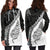 Paua Shell Maori Silver Fern Women's Hoodie Dress White - Polynesian Pride