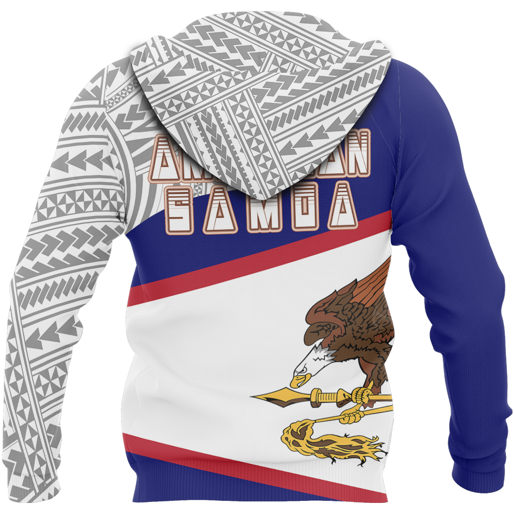 American Samoa Pullover Hoodie American Samoa Flag Polynesian Tattoo A0 - Polynesian Pride