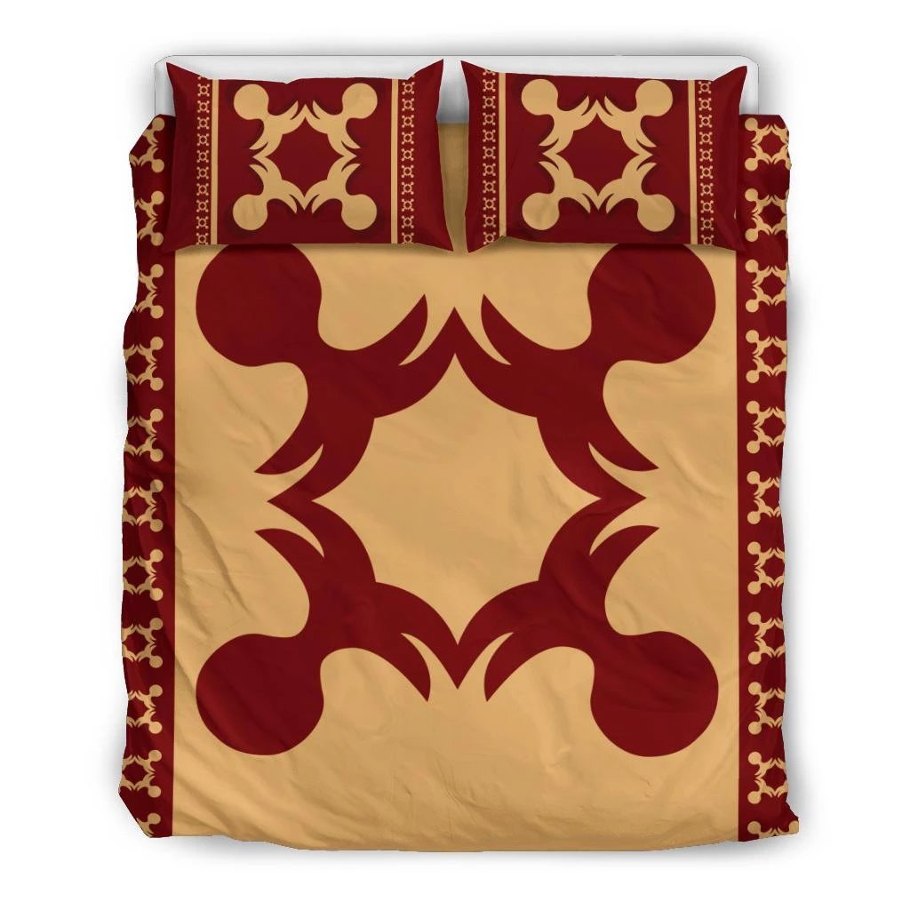 Hawaiian Quilt Pattern Pineapple Bedding Set Black - Polynesian Pride