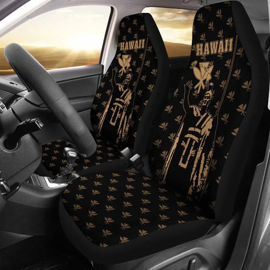Polynesian Pride Car Accessory - Hawaii King Kanaka Maoli Golden Car Seat Covers - Polynesian Pride
