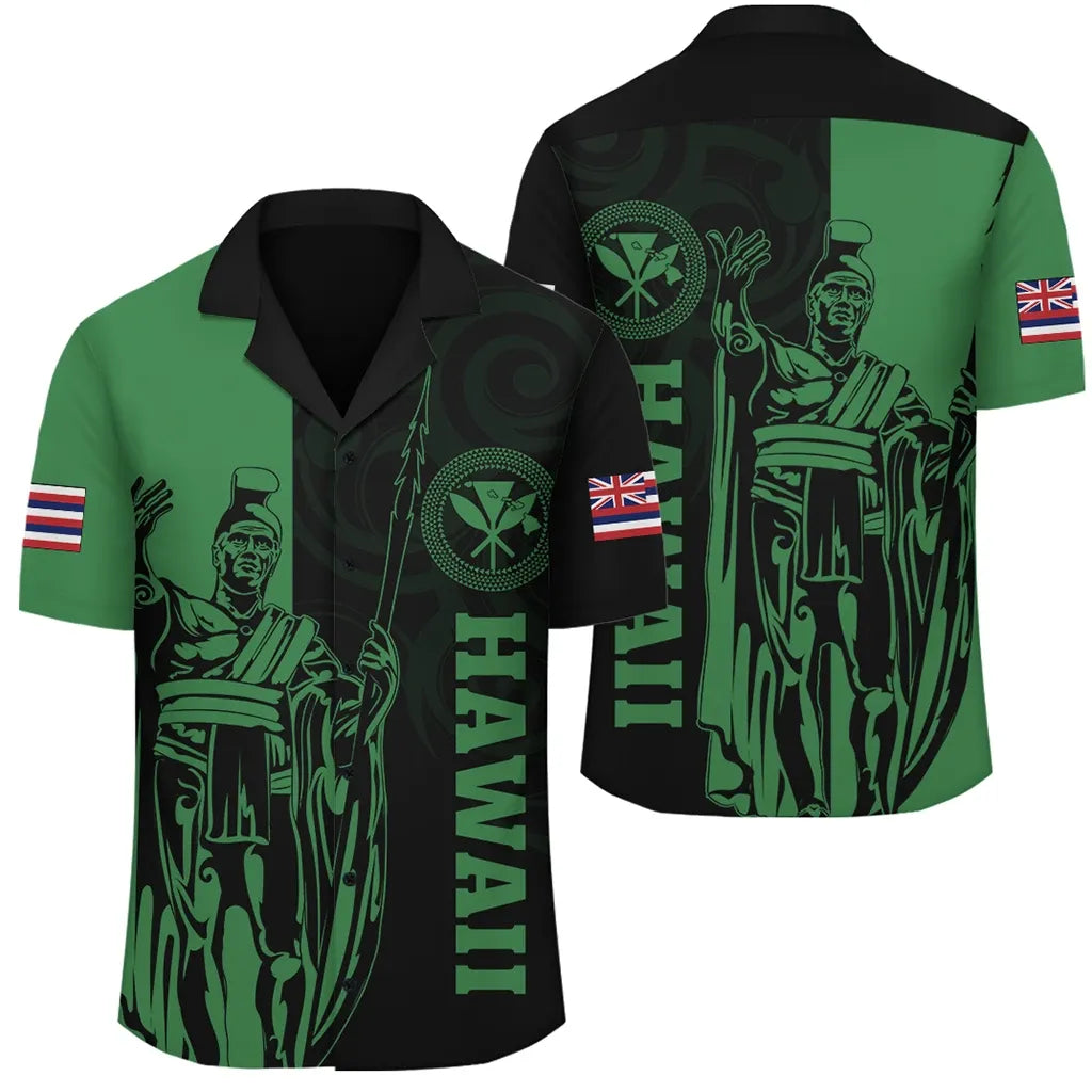 Polynesian Pride Shirt - Hawaii King Polynesian Hawaiian Shirt - Lawla Style Green - Polynesian Pride