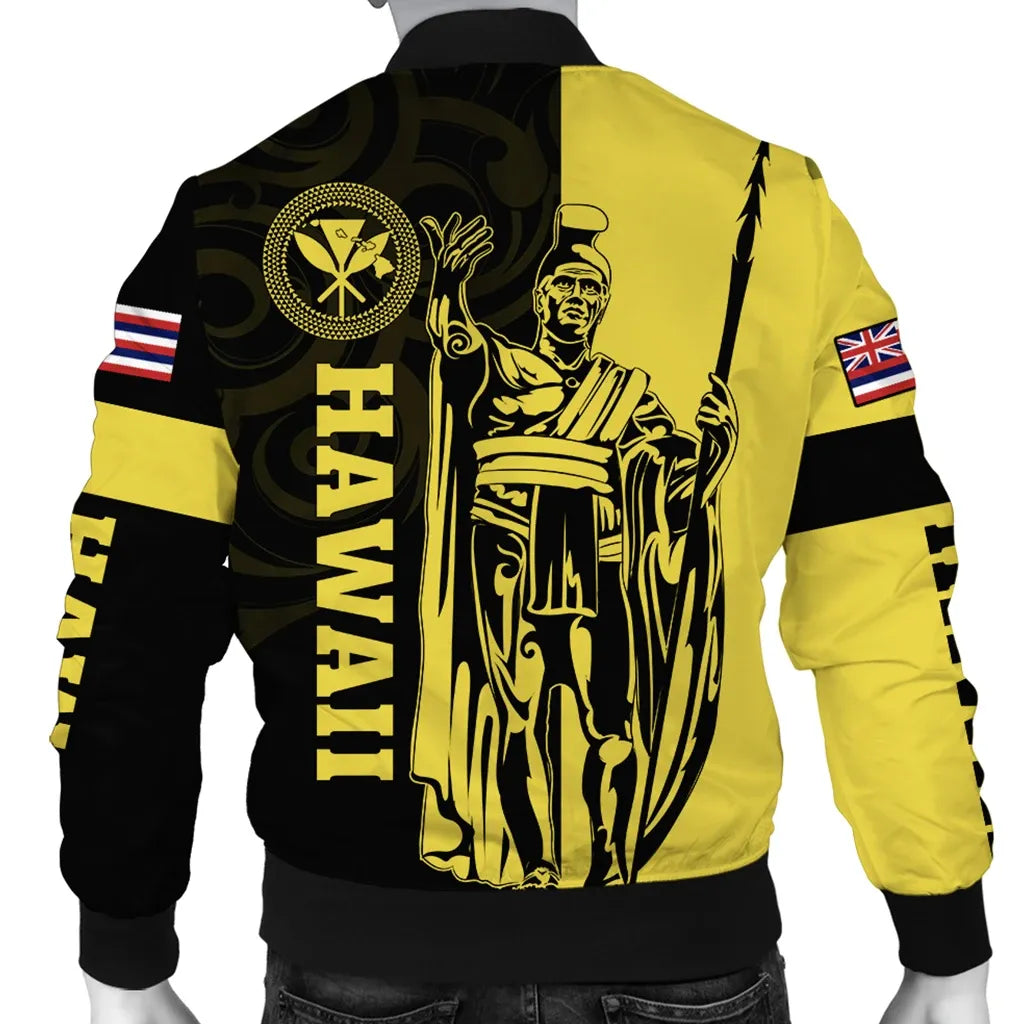 Polynesian Pride Jacket - Hawaii King Polynesian Bomber Jacket - Lawla Style Yellow - Polynesian Pride