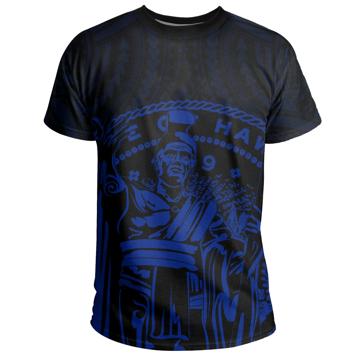 Polynesian Pride Tee Hawaii King Coat Of Arms Kanaka Map Polynesian T Shirt Blue - Polynesian Pride