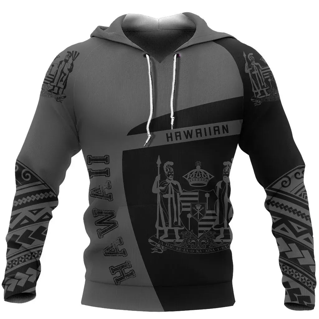 Polynesian Pride Clothing Hoodie Hawaii King Coat of Arms Polynesian Sport Premium Style - Polynesian Pride