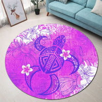 Polynesian Pride Home Set - Pink Polynesian Turtle Round Carpet - Polynesian Pride