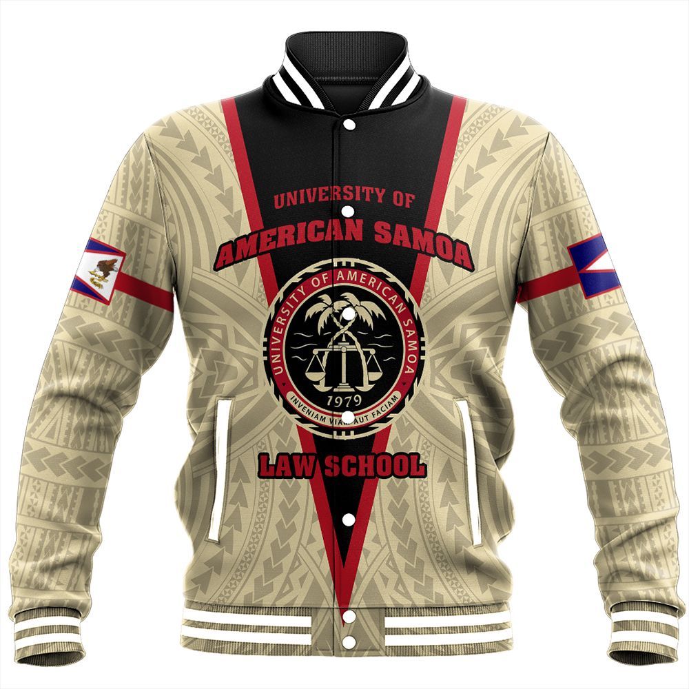 Samoan Jacket - American Samoa Law School Baseball Jacket Unisex Beige - Polynesian Pride