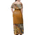 NE Fiji Bula Dress - Tapa Shred Off Shoulder Long Dress - Polynesian Pride