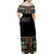 NE Fiji Bula Dress - Colorful Tapa Off Shoulder Long Dress - Polynesian Pride