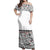 NE Maori Dress - Ta Moko Off Shoulder Long Dress Long Dress White - Polynesian Pride