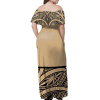 NE Maori Dress - Polynesian Maori Off Shoulder Long Dress - Polynesian Pride