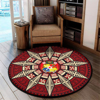 Polynesian Pride Home Set - Tonga Circle Round Carpet Round Carpet Red - Polynesian Pride