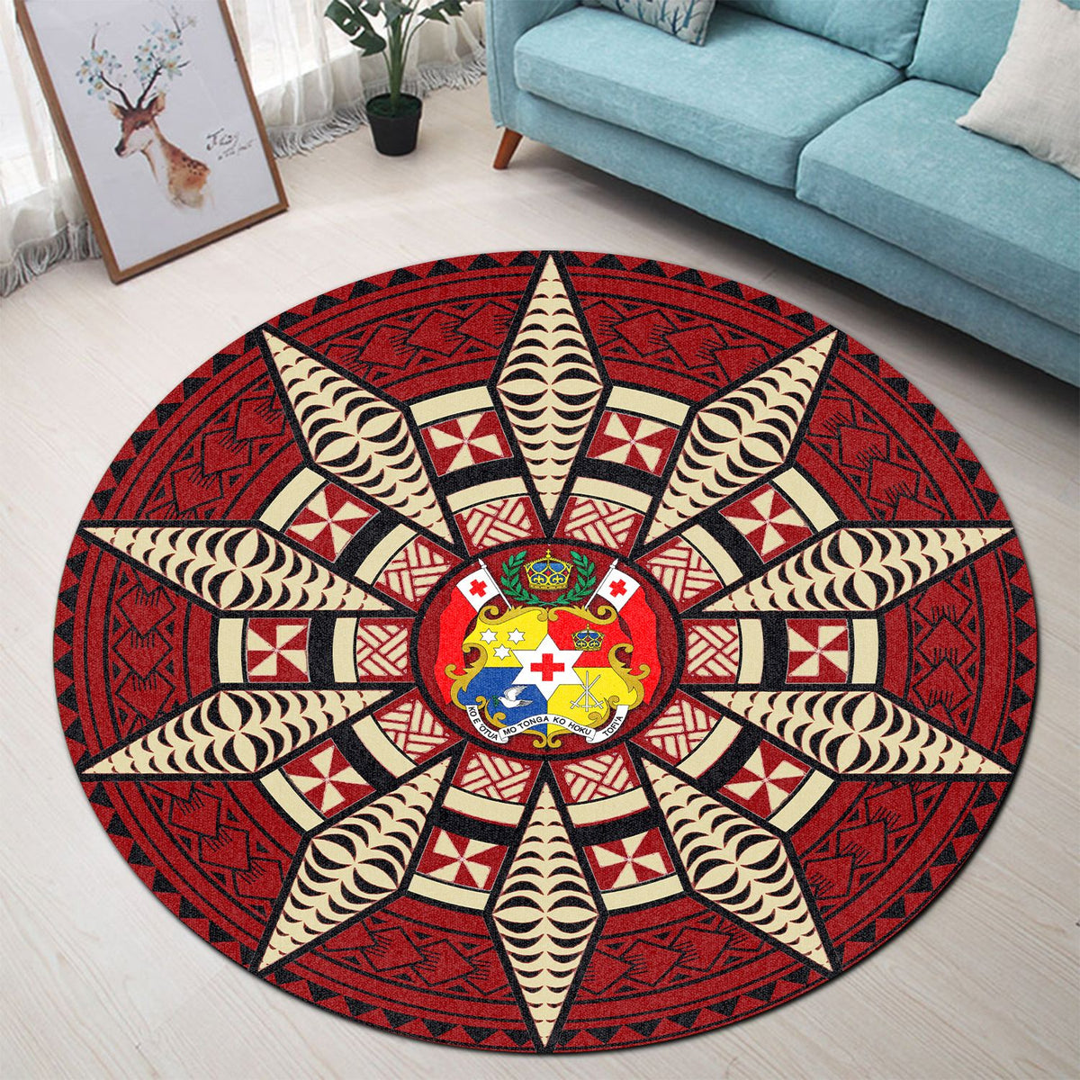 Polynesian Pride Home Set - Tonga Circle Round Carpet - Polynesian Pride