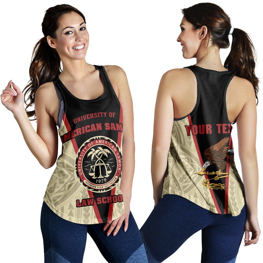 Samoan Clothing - American Samoa Law School Racerback Tank Racerback Tank Top Beige - Polynesian Pride