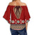 Tonga Clothing - Tonga Ngatu Design Off Shoulder Wrap Waist Top - Polynesian Pride