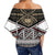 Polynesian Pride Clothing - Samoa Masi Dobby Coat Of Arms Off Shoulder Wrap Waist Top - Polynesian Pride