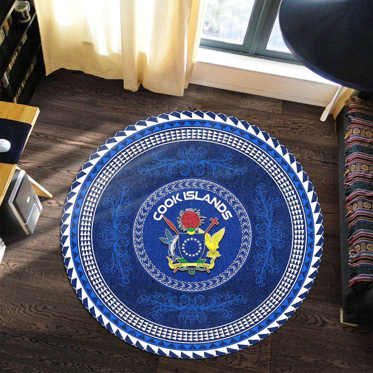 Polynesian Pride Home Set - Cook Islands Blue Round Carpet - Polynesian Pride